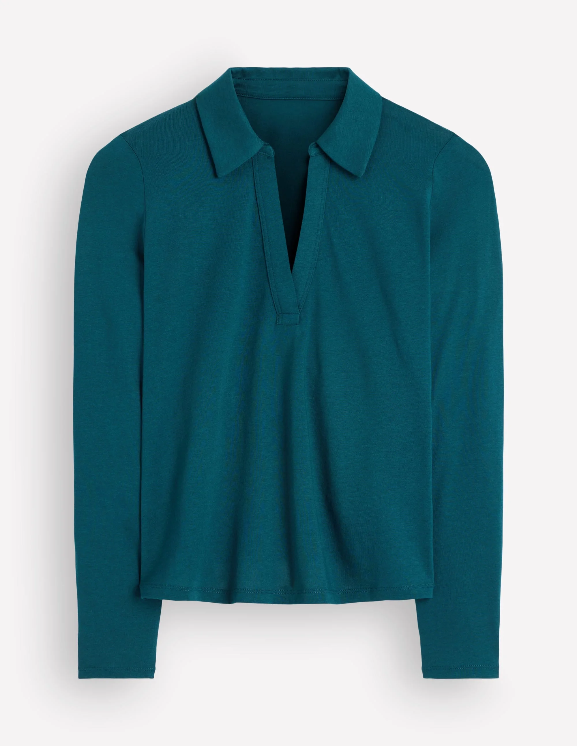 Open Collar Notch Neck-Midnight Teal - 1