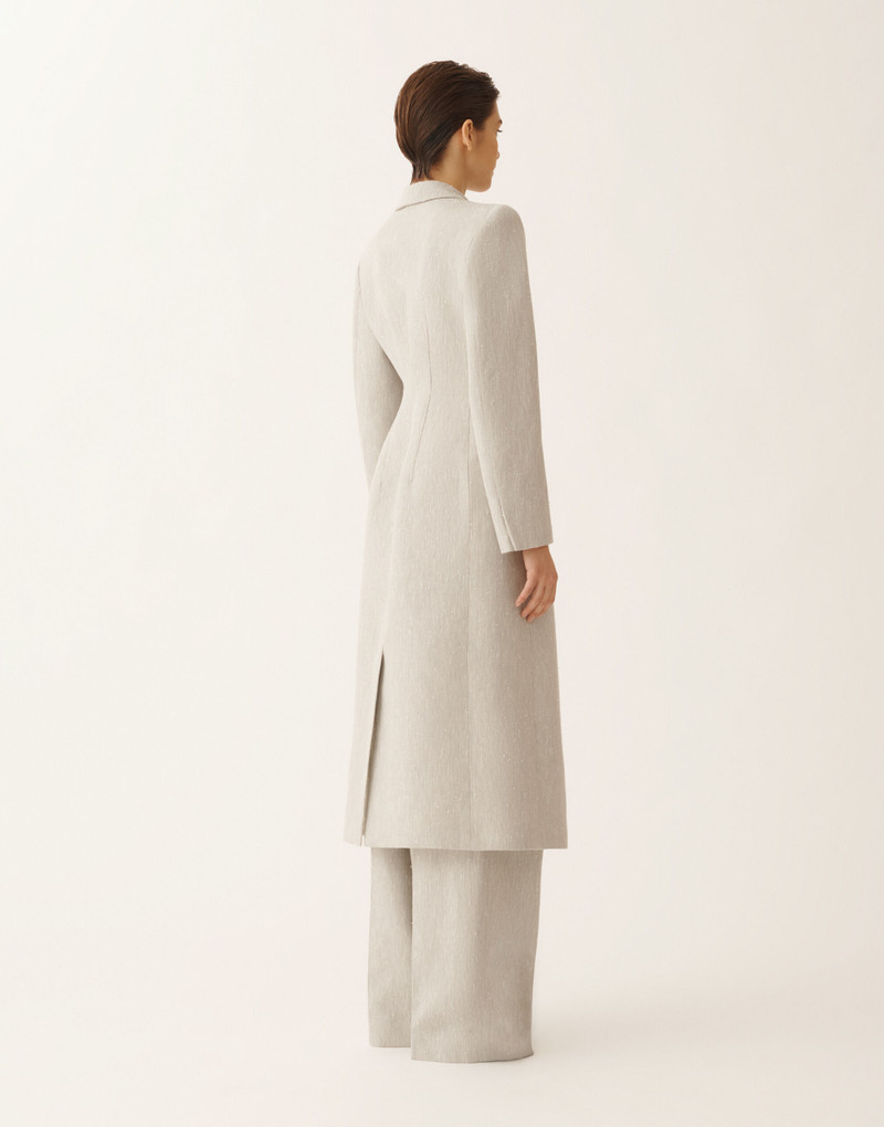 Tailored redingote in ice fil coupé drop pattern 4