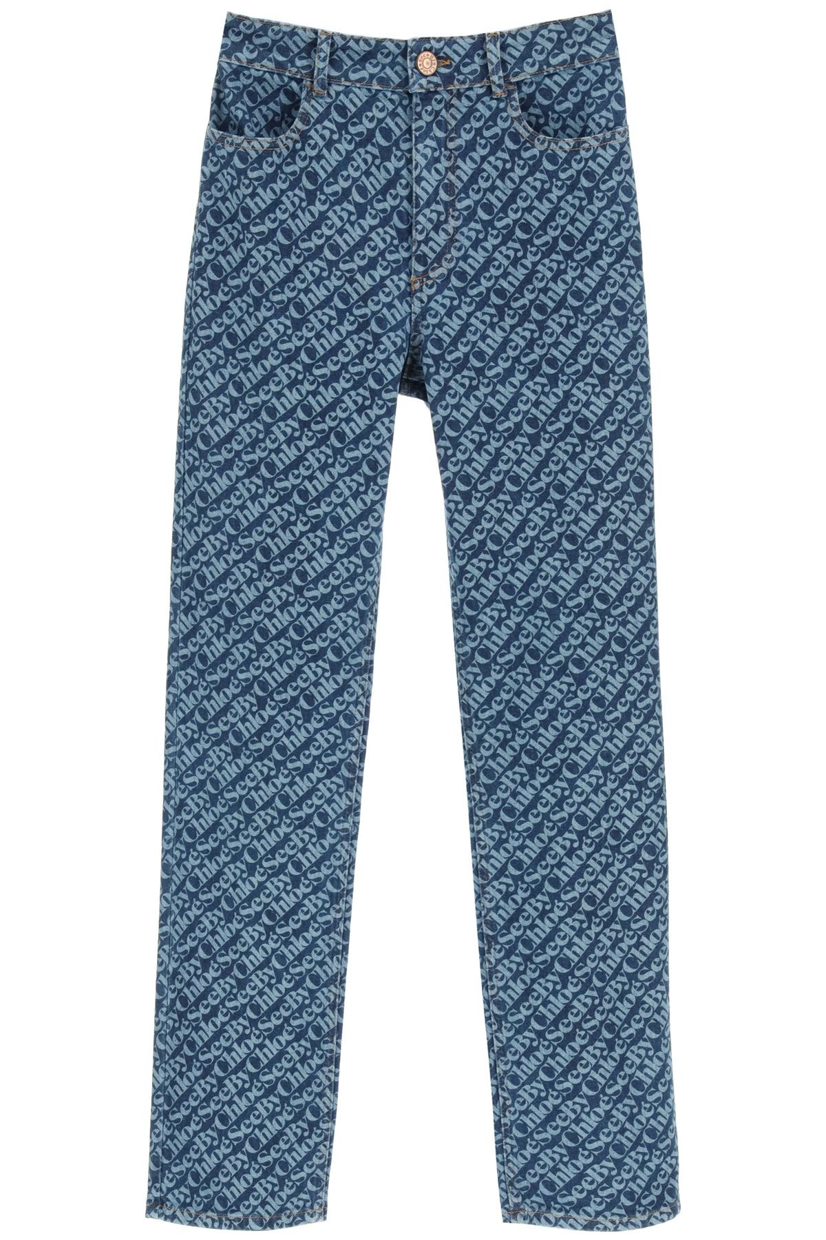 MONOGRAM PRINT JEANS - 1