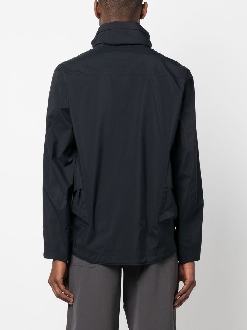 logo-patch funnel neck jacket - 4