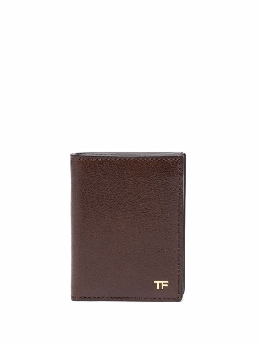 folded leather cardholder - 1