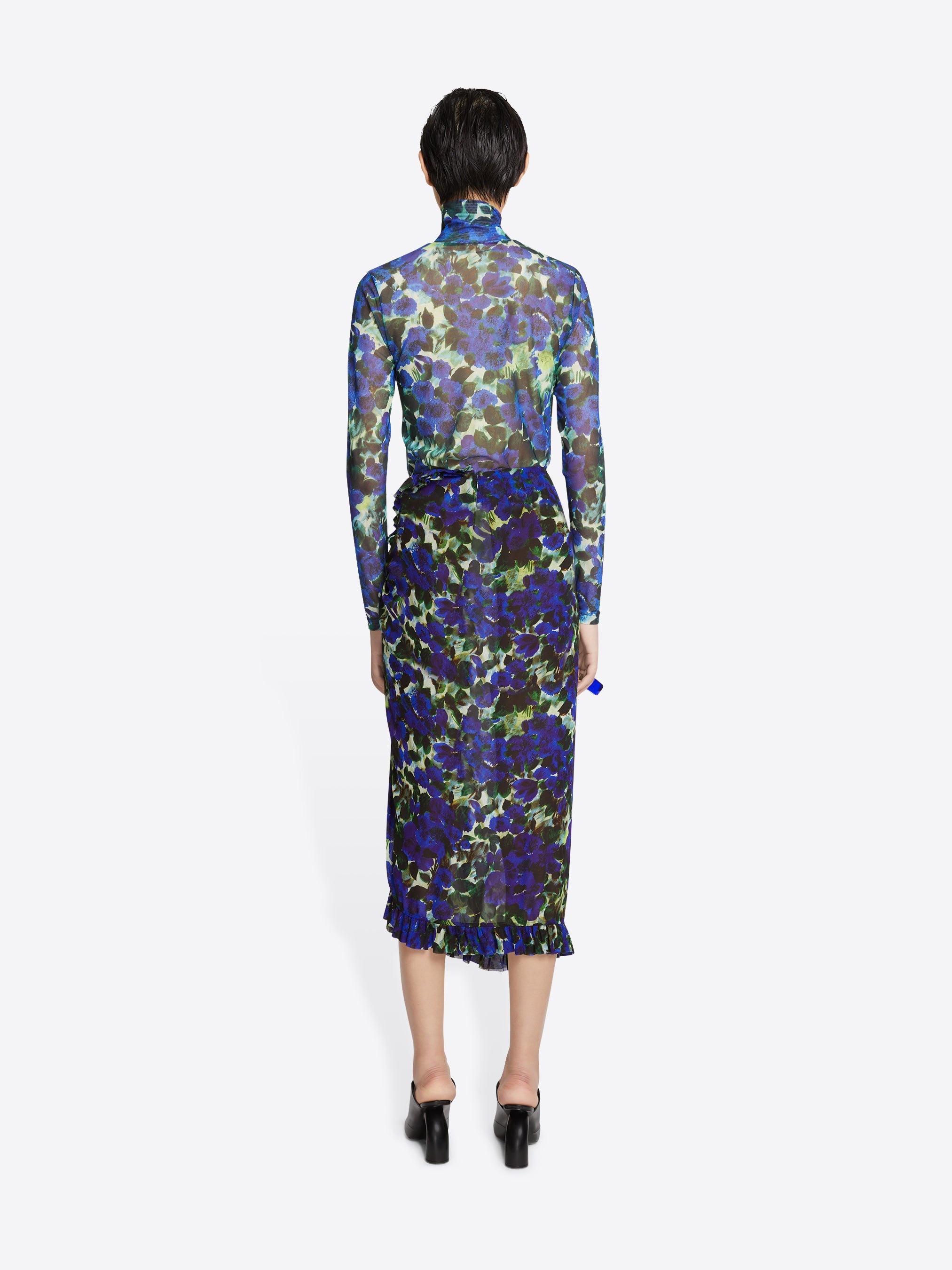 FLORAL RUFFLE SKIRT - 4