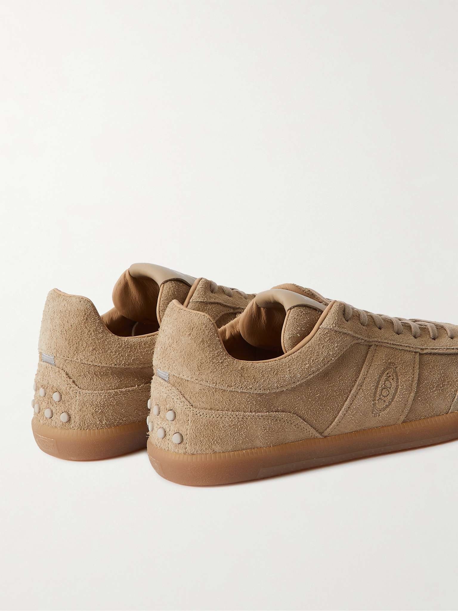 Logo-Debossed Leather-Trimmed Suede Sneakers - 5