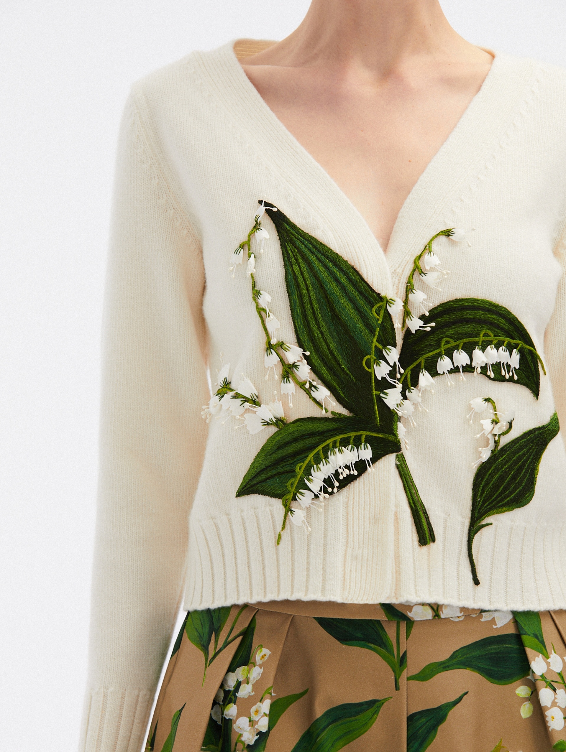 LILY OF THE VALLEY THREADWORK CARDIGAN - 5