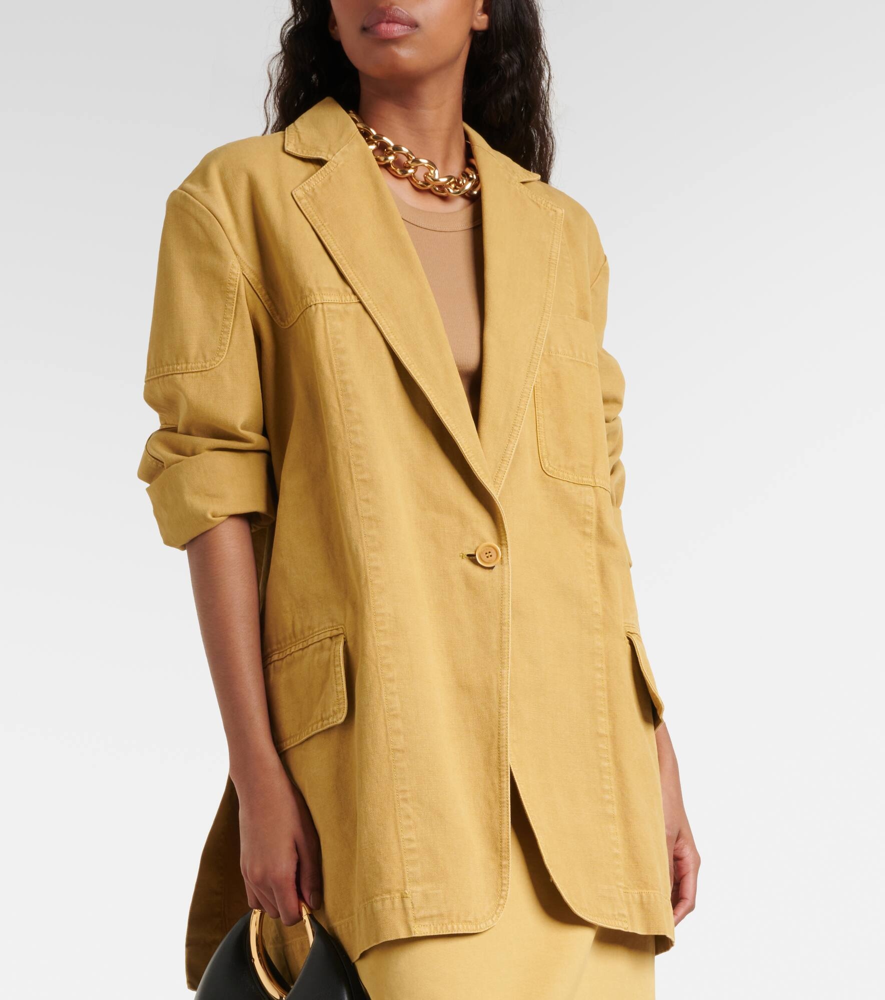 Dizzy oversized cotton canvas blazer - 7
