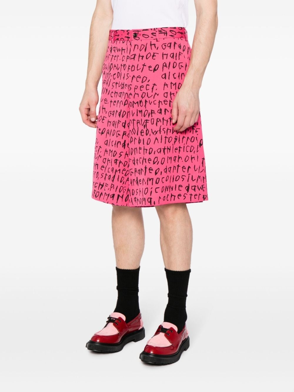 graphic-print wool shorts - 3