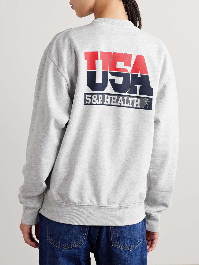 + adidas Originals printed cotton-blend jersey sweatshirt Light gray 4