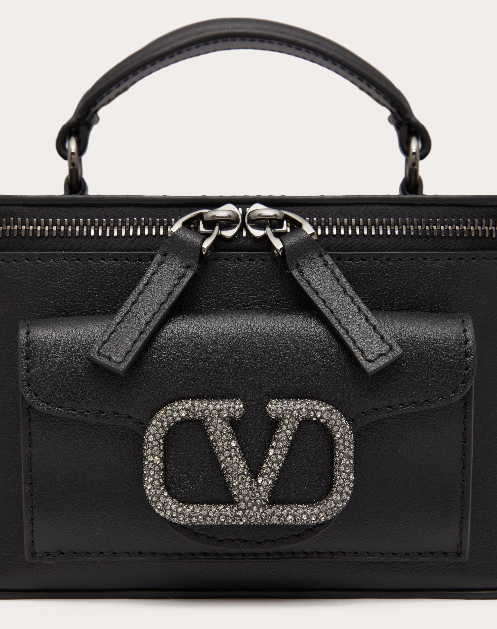 Valentino MINI VALENTINO GARAVANI LOCÒ CALFSKIN HANDBAG WITH