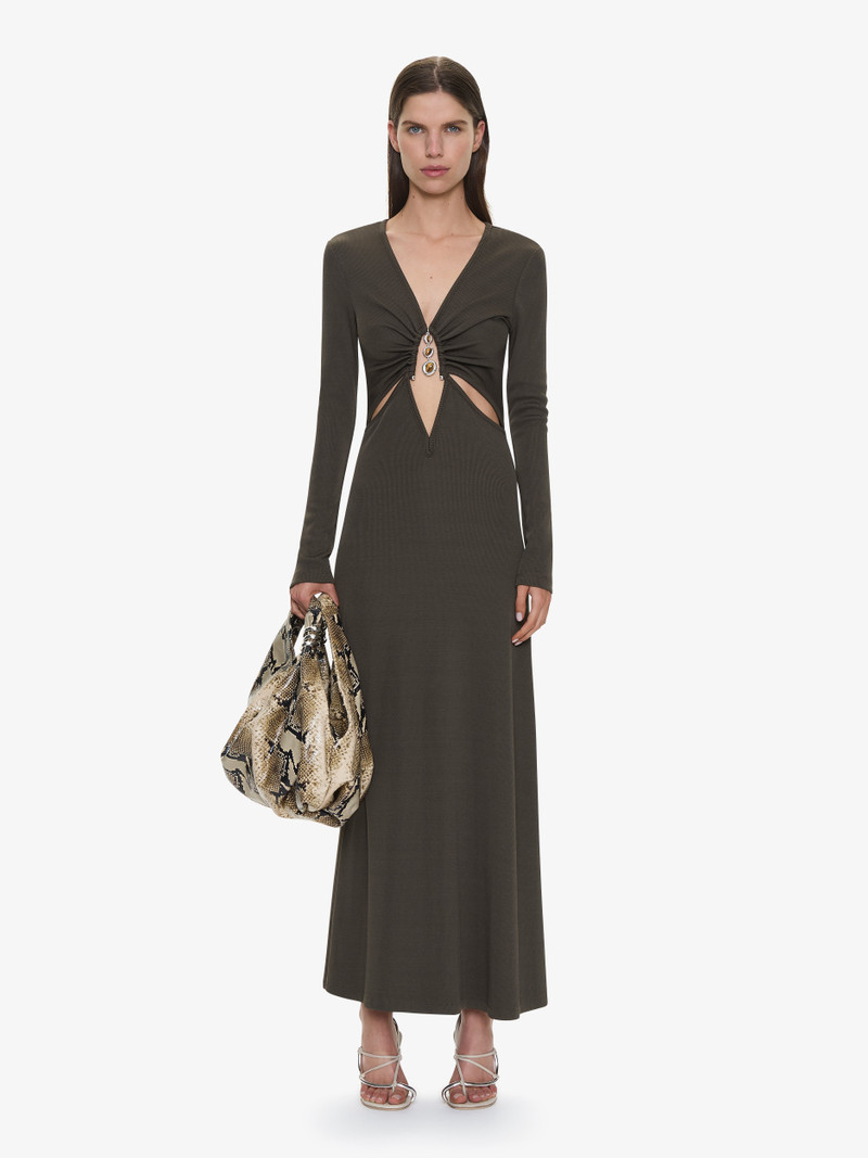 Droplet Crystal Loophole Long Sleeve Dress 1