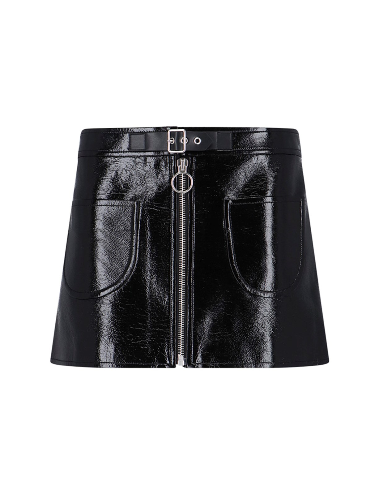 "BUCKLED ZIPPED" MINI SKIRT - 1