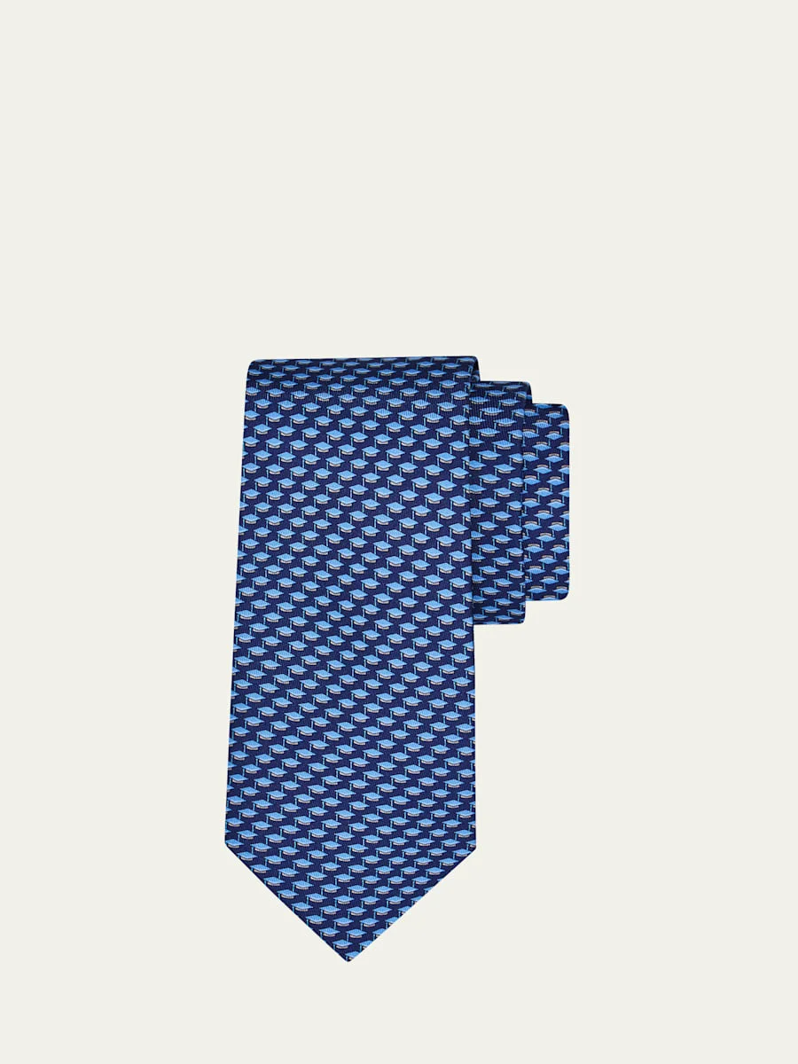 Men's Graduation Cap-Print Tie - 1