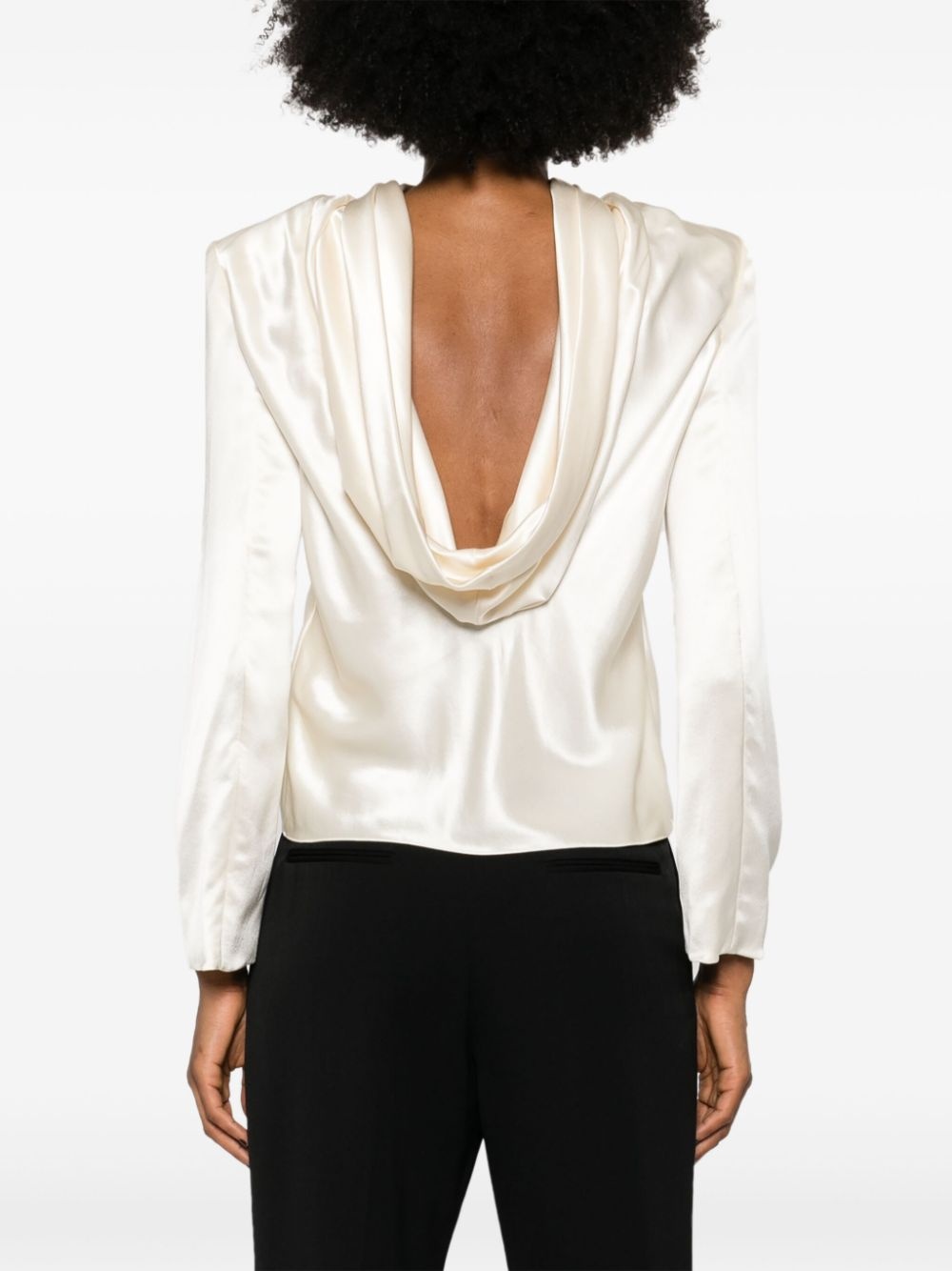 roll-neck silk blouse - 4
