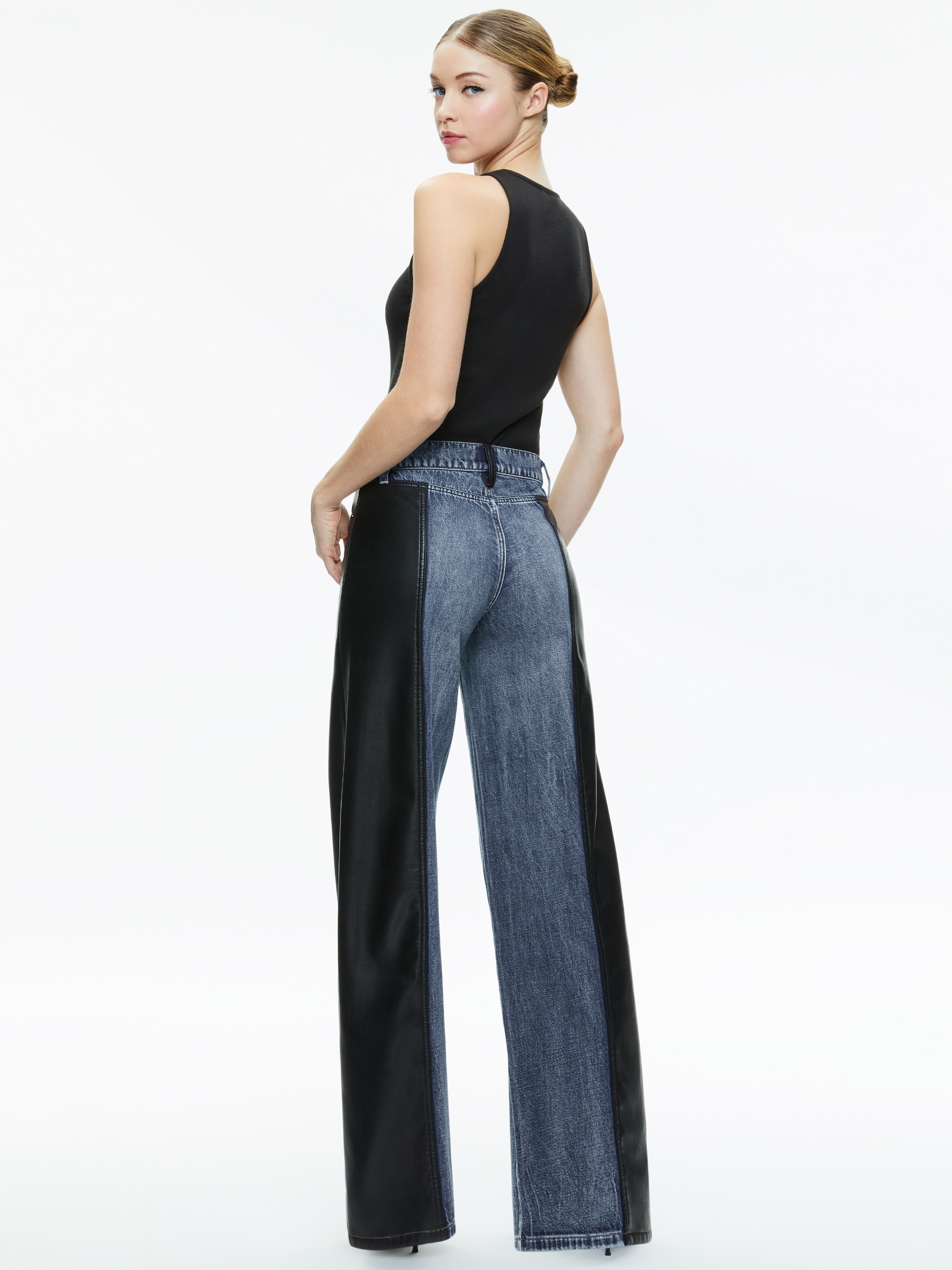 TRISH VEGAN LEATHER BAGGY JEAN - 3