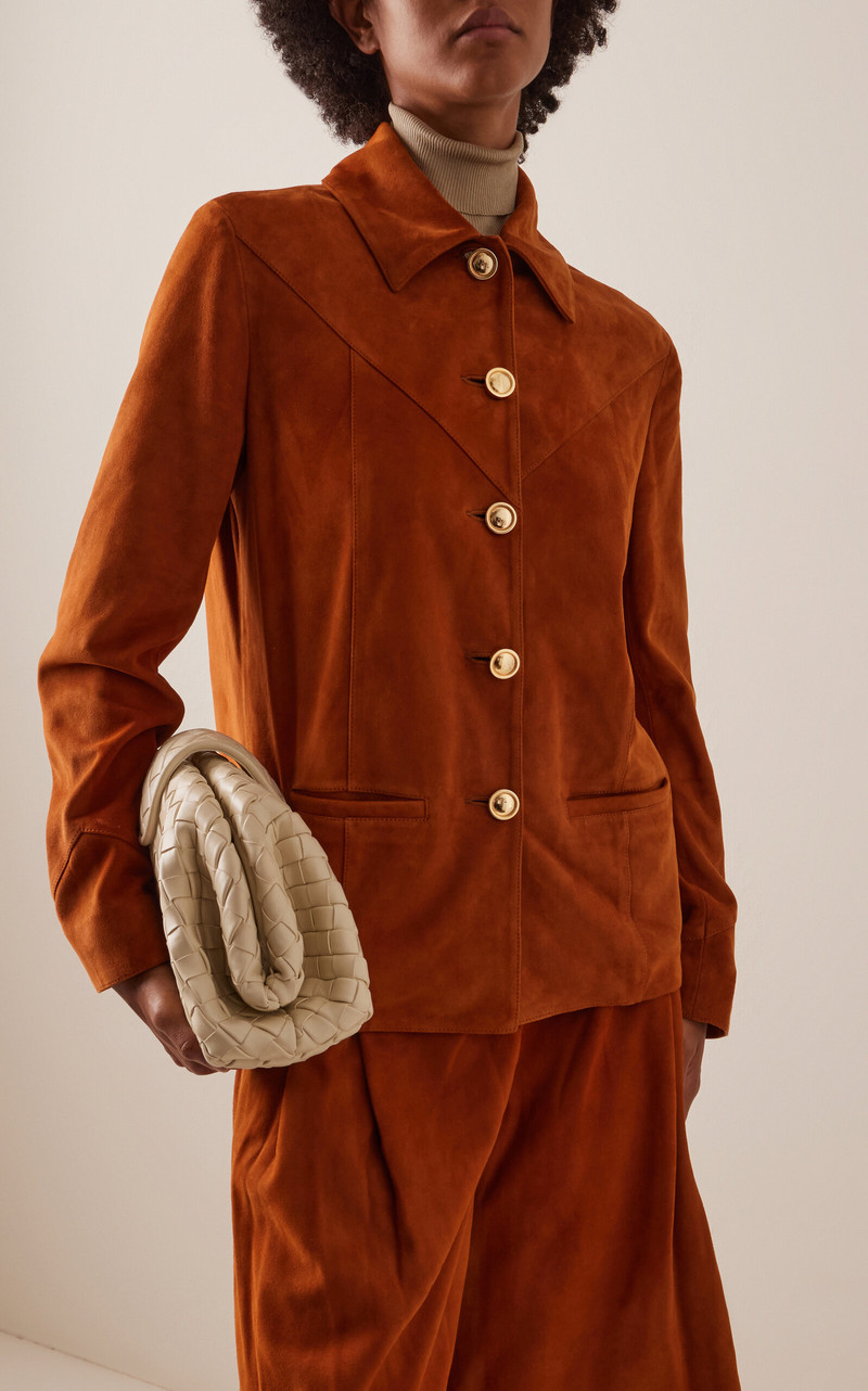 ROSETTA GETTY Suede Shirt Jacket brown outlook