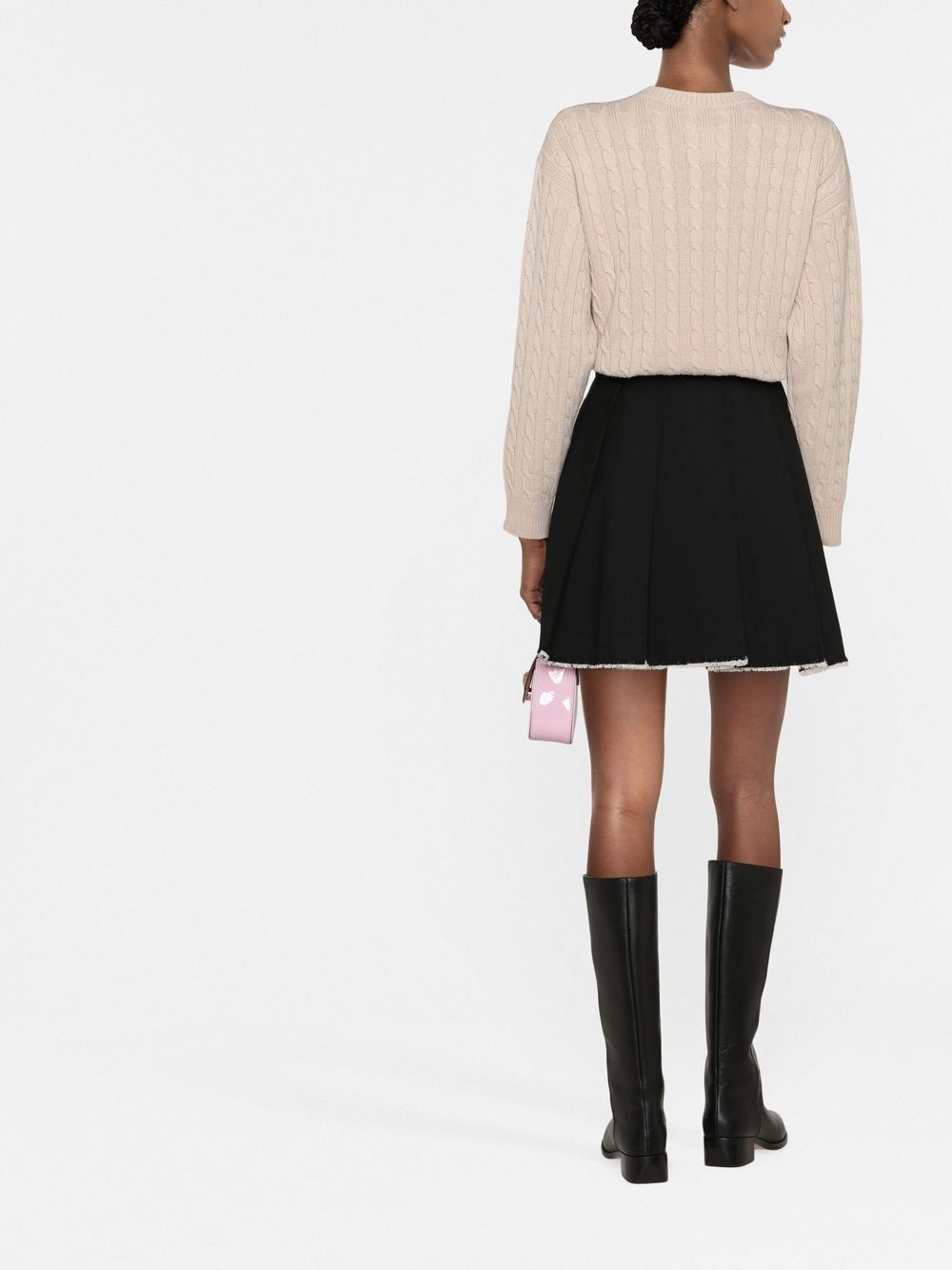 logo-patch cable-knit jumper - 4