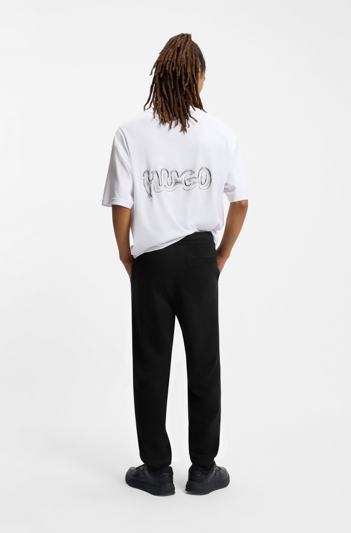 COTTON-TERRY TRACKSUIT BOTTOMS WITH LOGO PRINT - 5