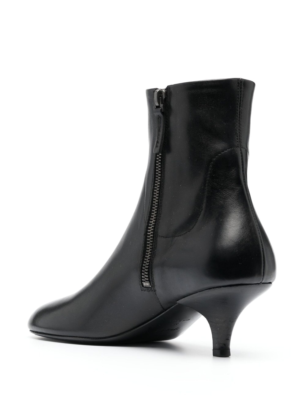 smooth grain round-toe leather boots - 3