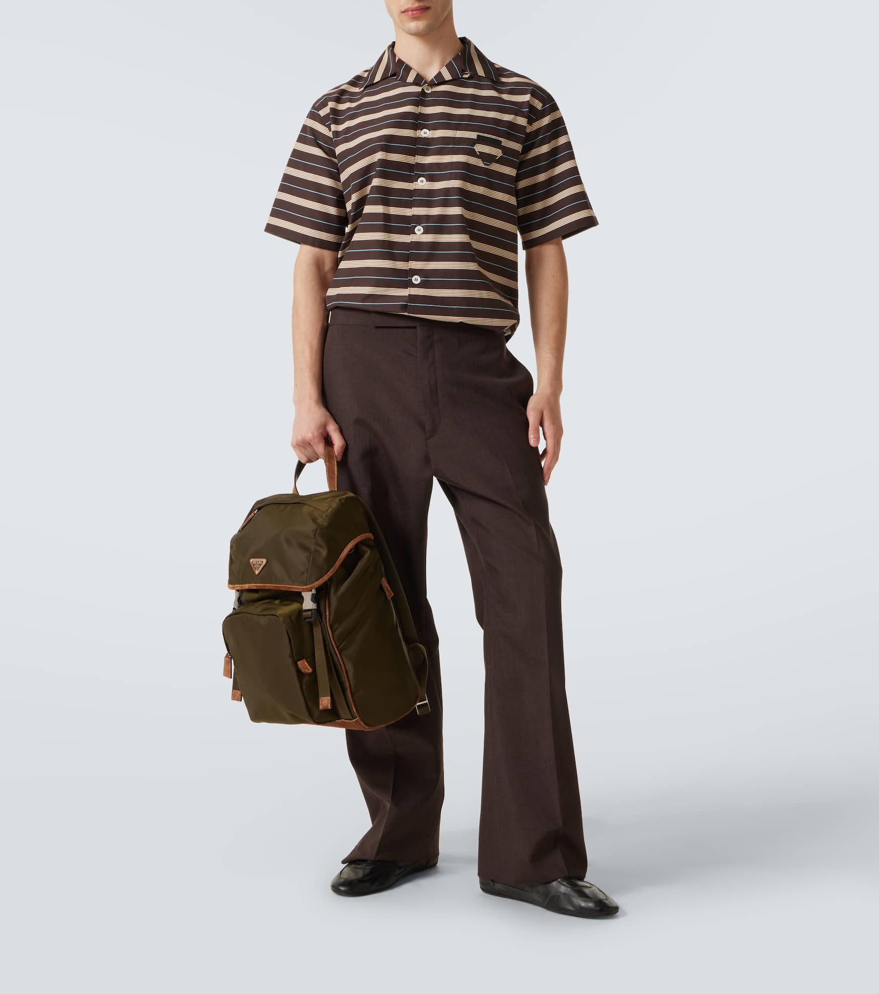 Re-Nylon suede-trimmed backpack - 6