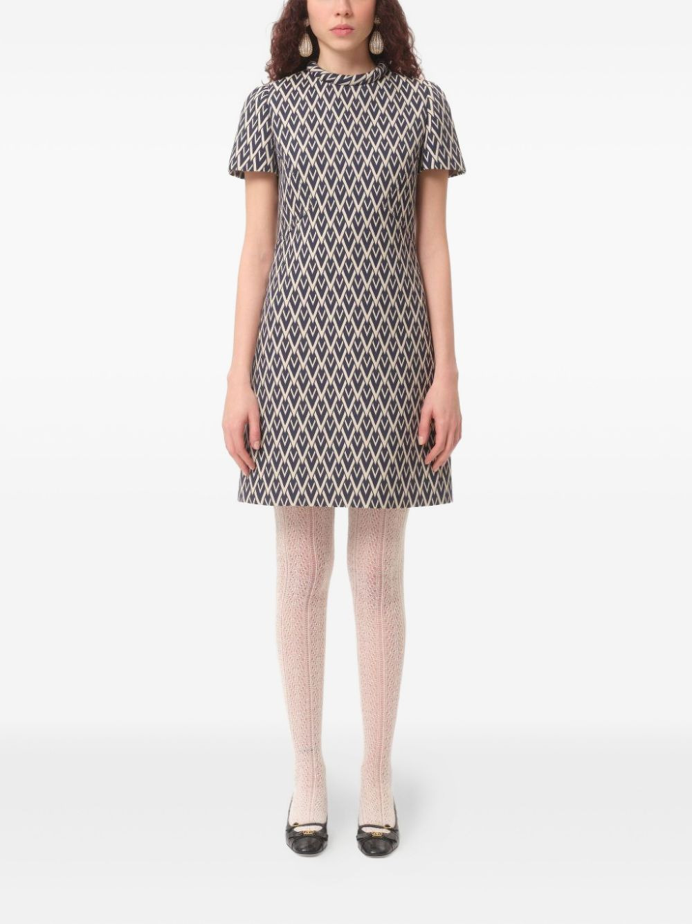 Toute la V jacquard mini dress - 2