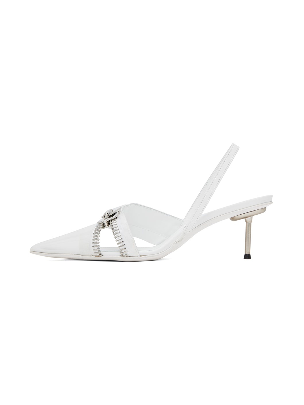 White Clear Zip Heels - 3