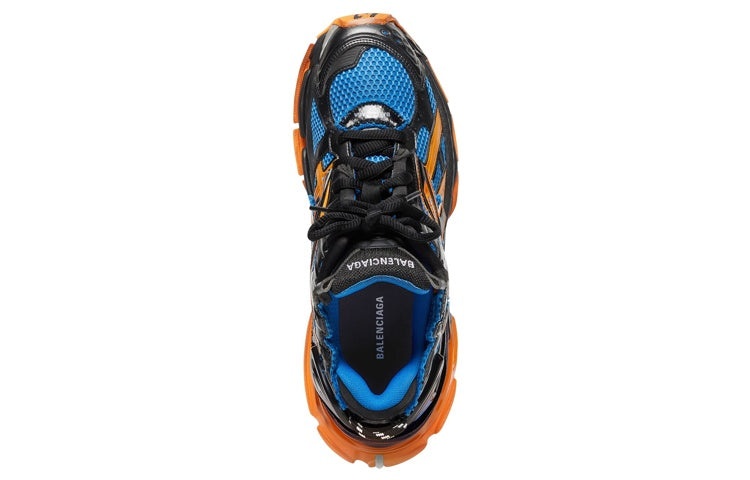 Balenciaga Runner Sneakers 'Blue Orange Black Mesh and Nylon' 677403W3RB34719 - 3