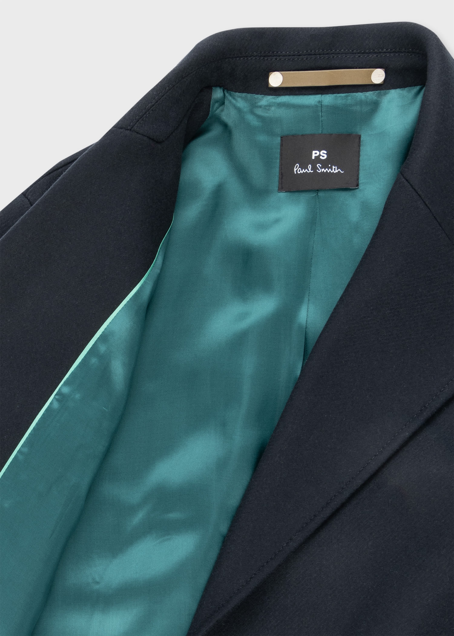 Navy Wool-Cashmere Blend Pea Coat - 3