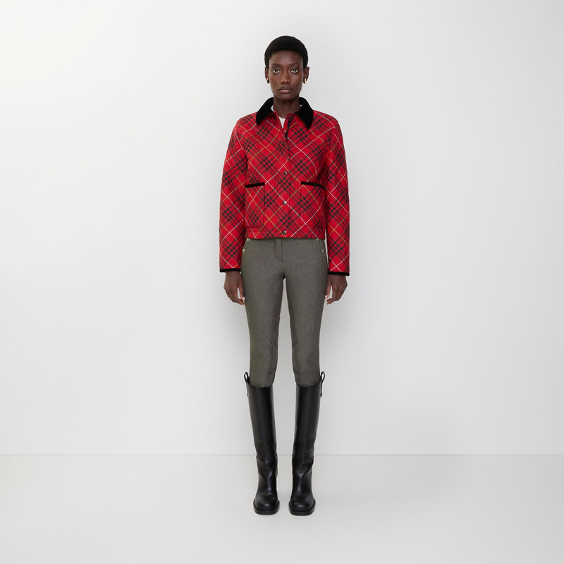 Burberry Cropped Check Cotton Quilted Jacket outlook