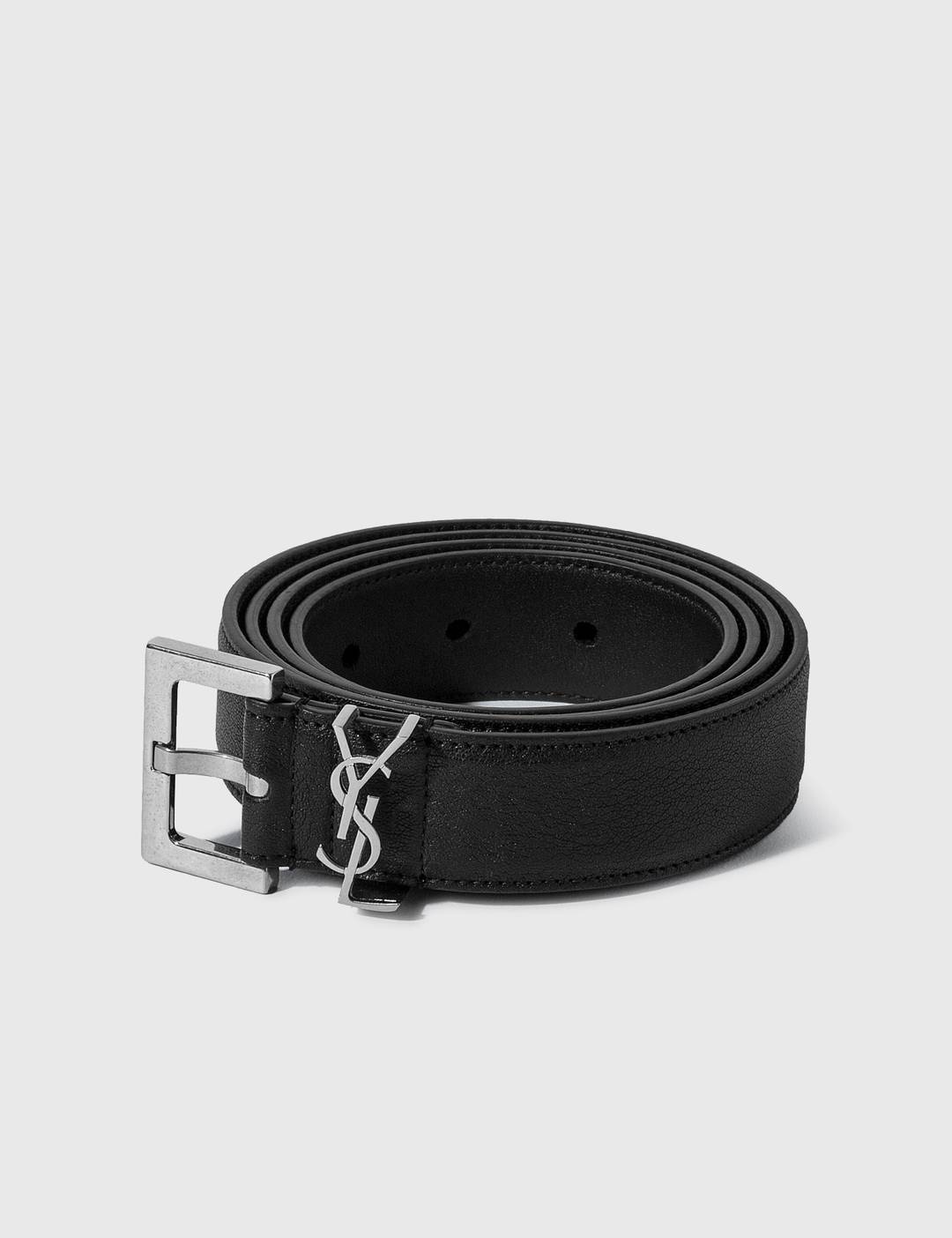 Metal Logo Leather Belt - 1