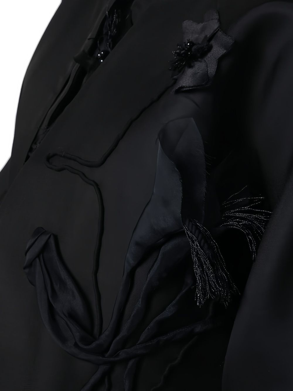 floral-appliqué coat - 4