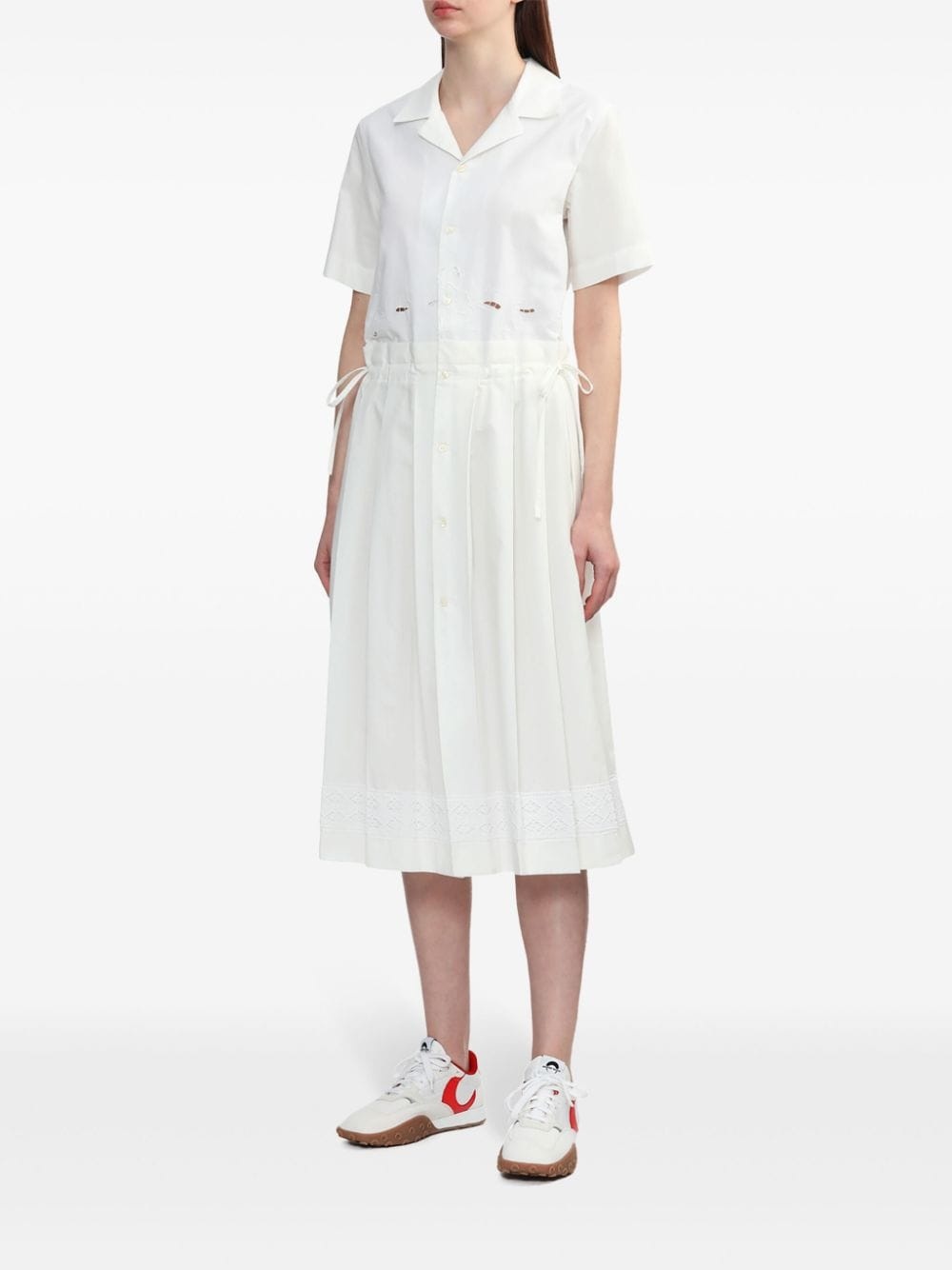 embroidered cotton midi dress - 3