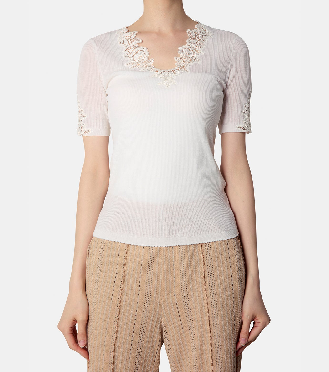 Guipure Lace SS Knit - 2
