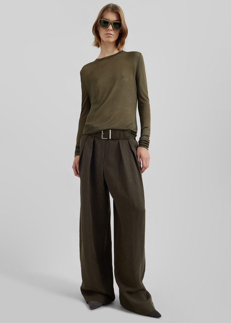 Kazel Thin Knit Top - Khaki 8