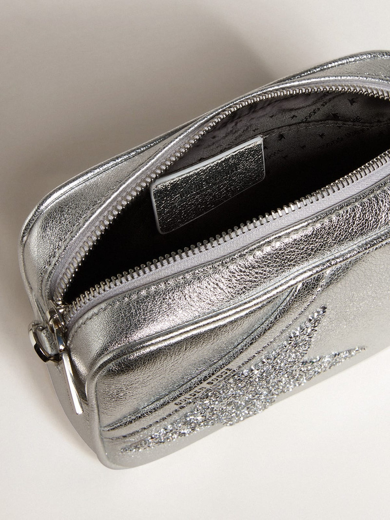 Mini Star Bag in silver metallic leather with Swarovski crystal star 5