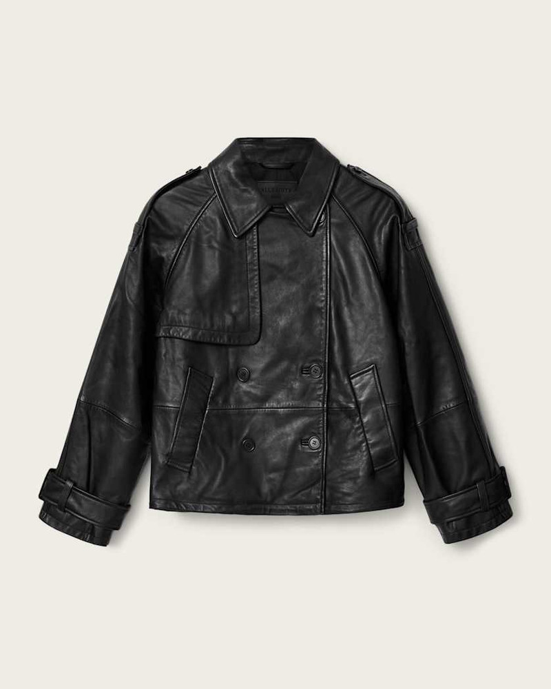 REYA CROPPED LEATHER MAC 1