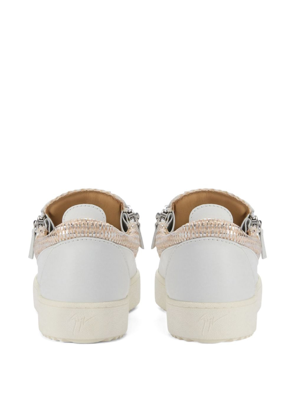 woven-panel side-zip sneakers - 4