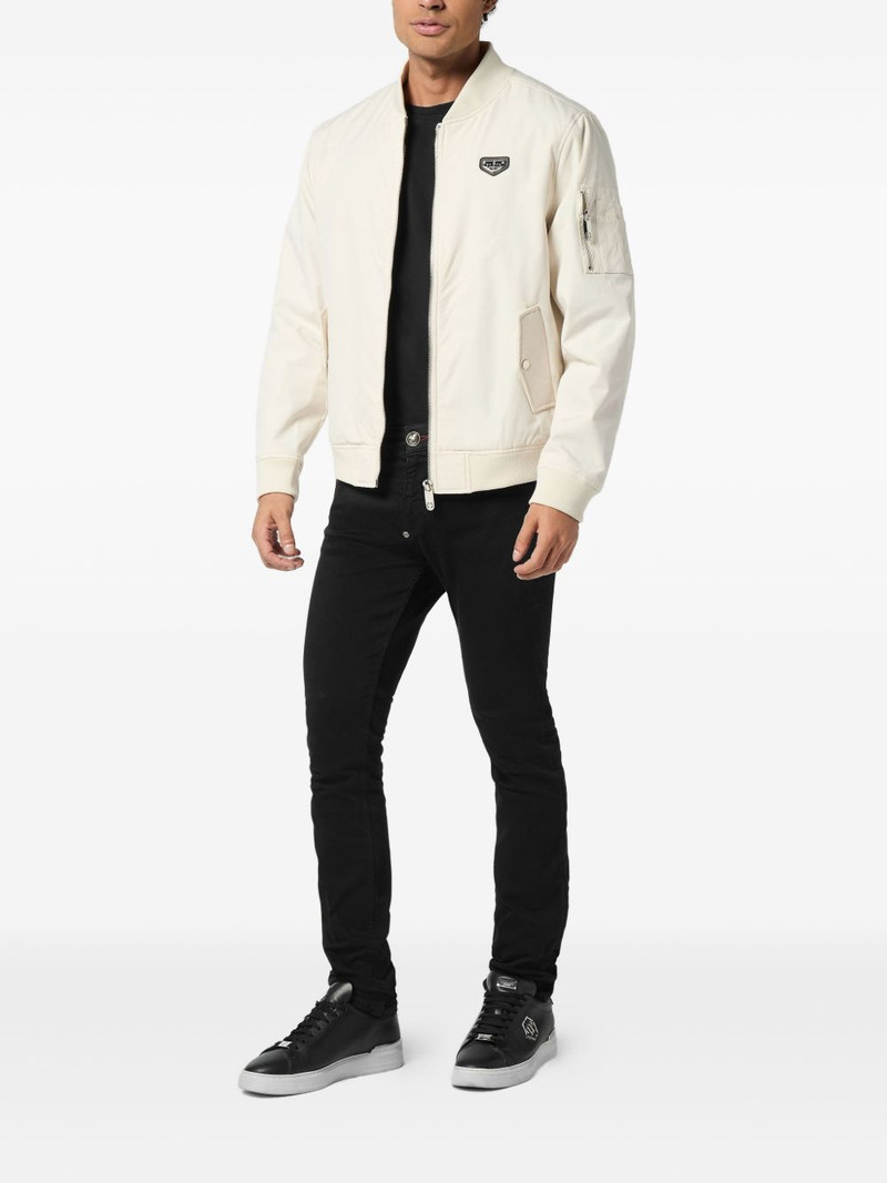 PHILIPP PLEIN logo-plaque bomber jacket outlook
