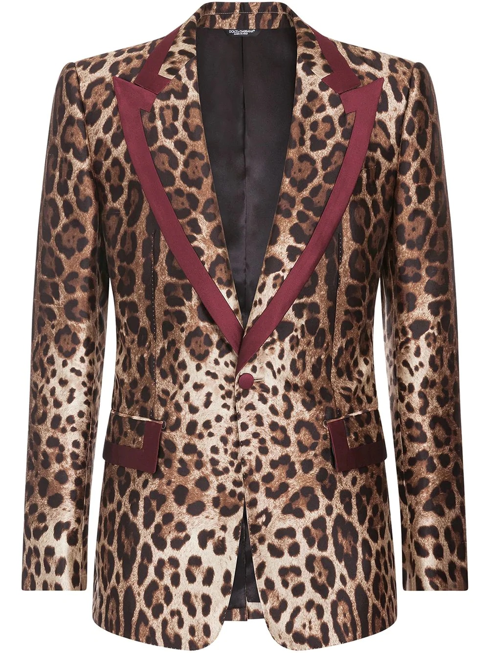 leopard print single-breasted blazer - 1