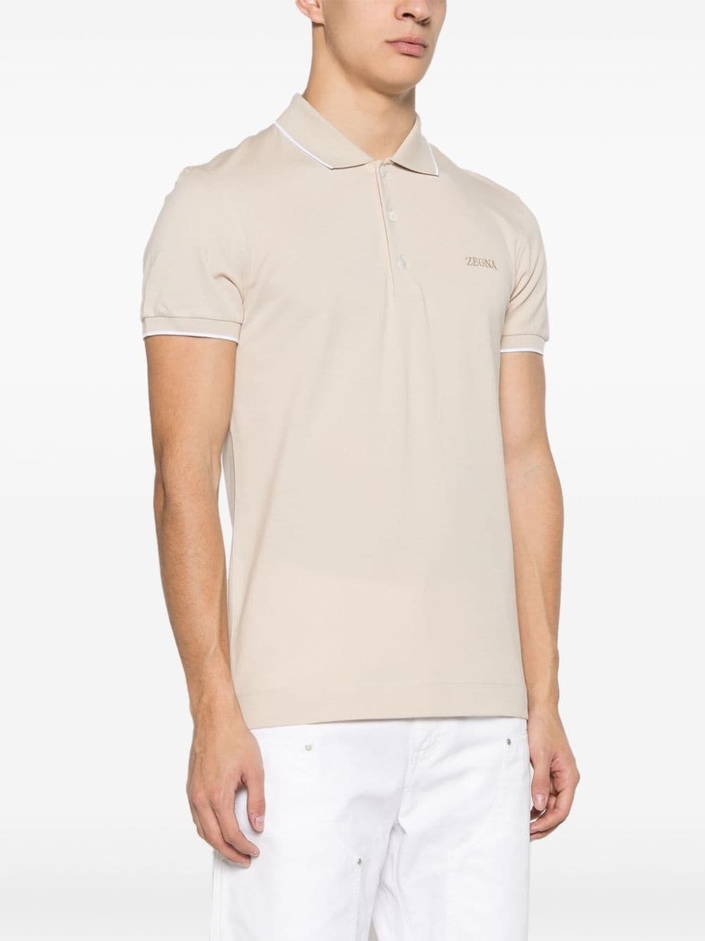 contrasting-trim piquÃ© polo shirt - 3