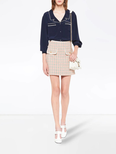 Miu Miu contrast-embroidery buttoned blouse outlook