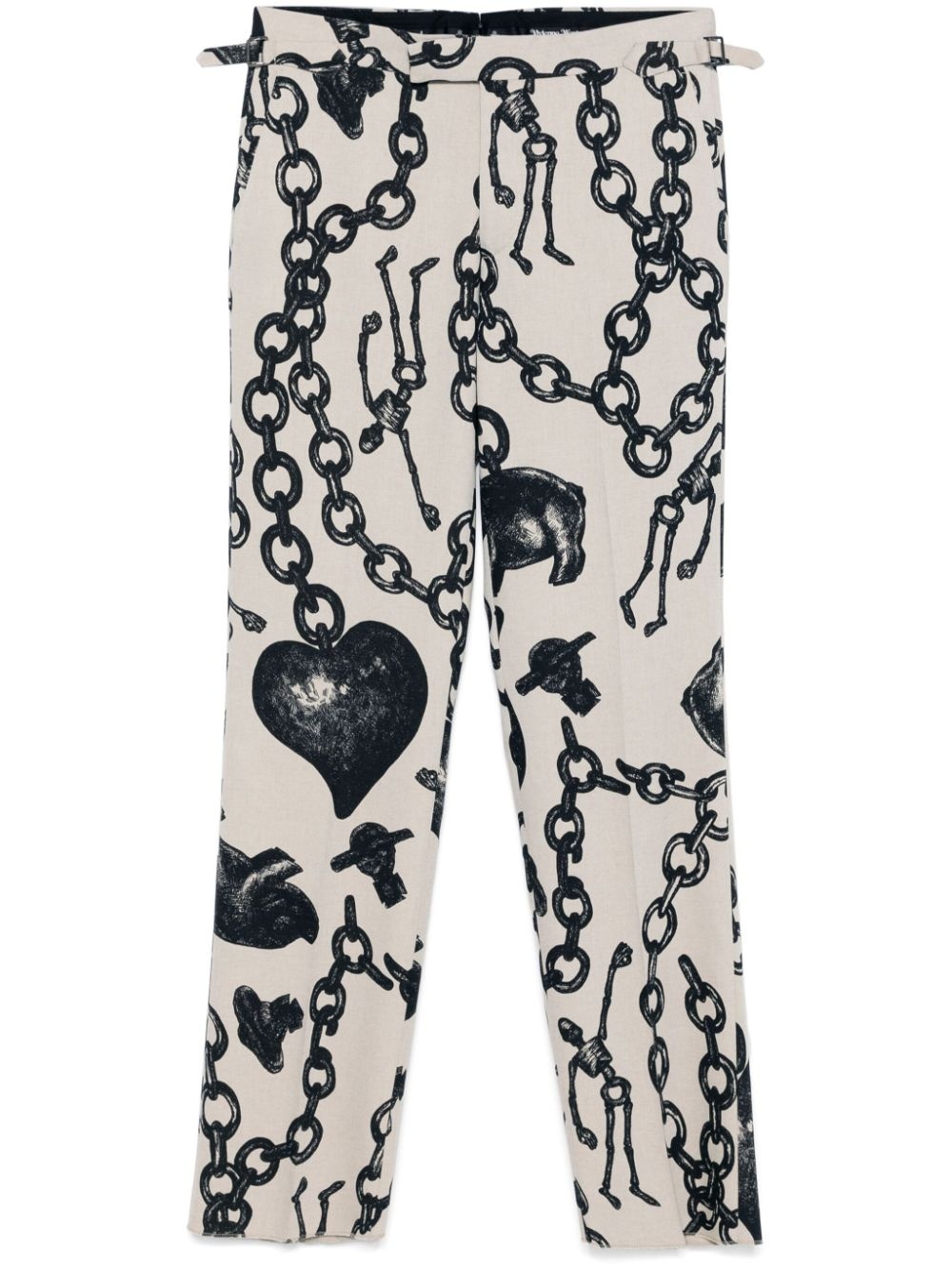 Heart Chain-print trousers - 1