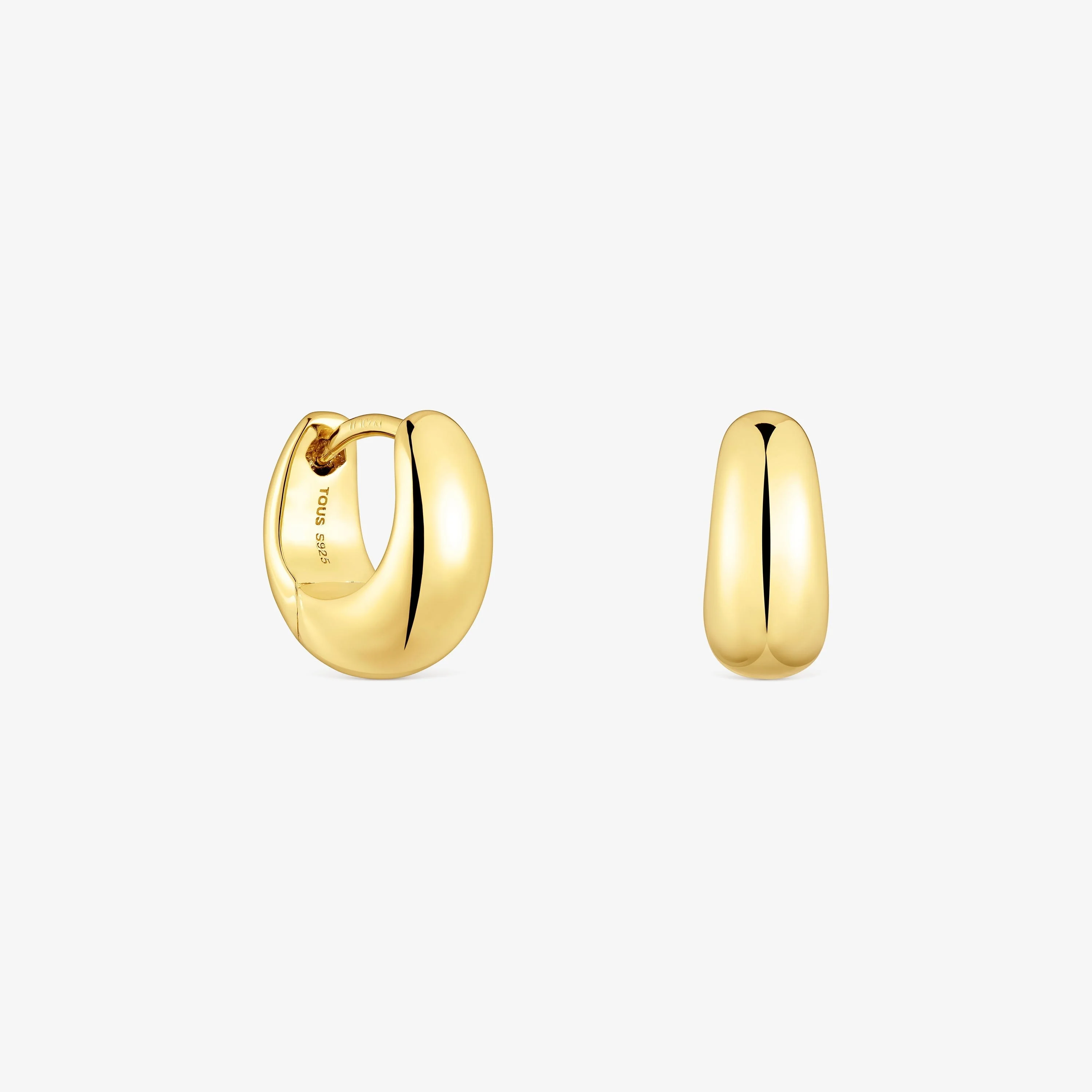 Short, thick Hoop earrings with 18K gold vermeil TOUS Basics - 1