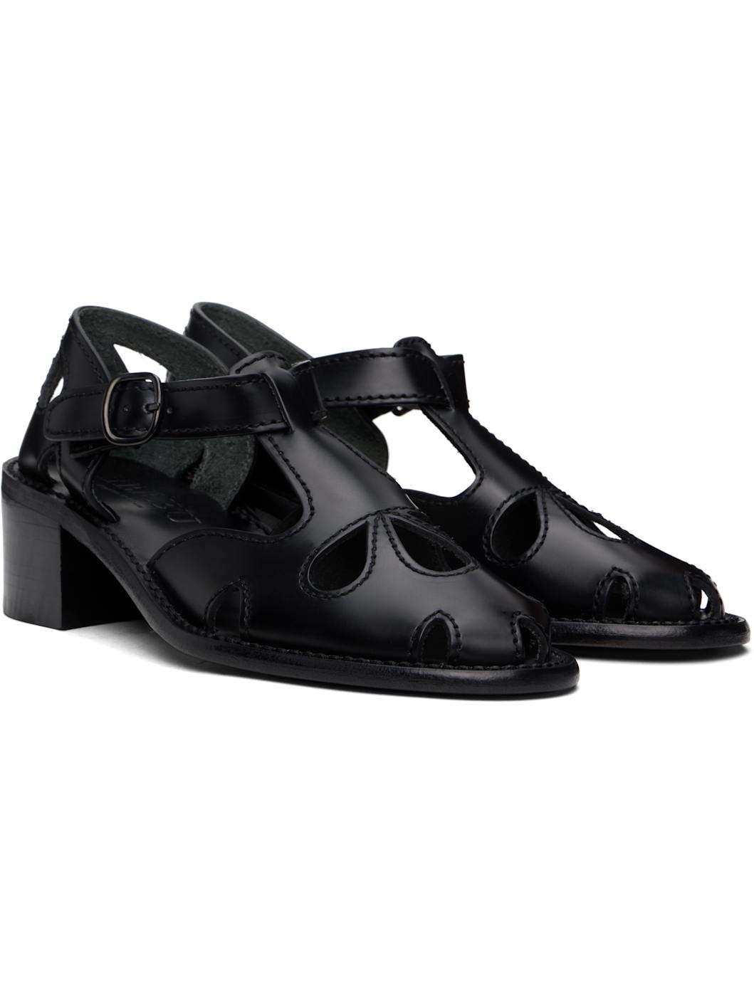 Black Floretta Heels - 4