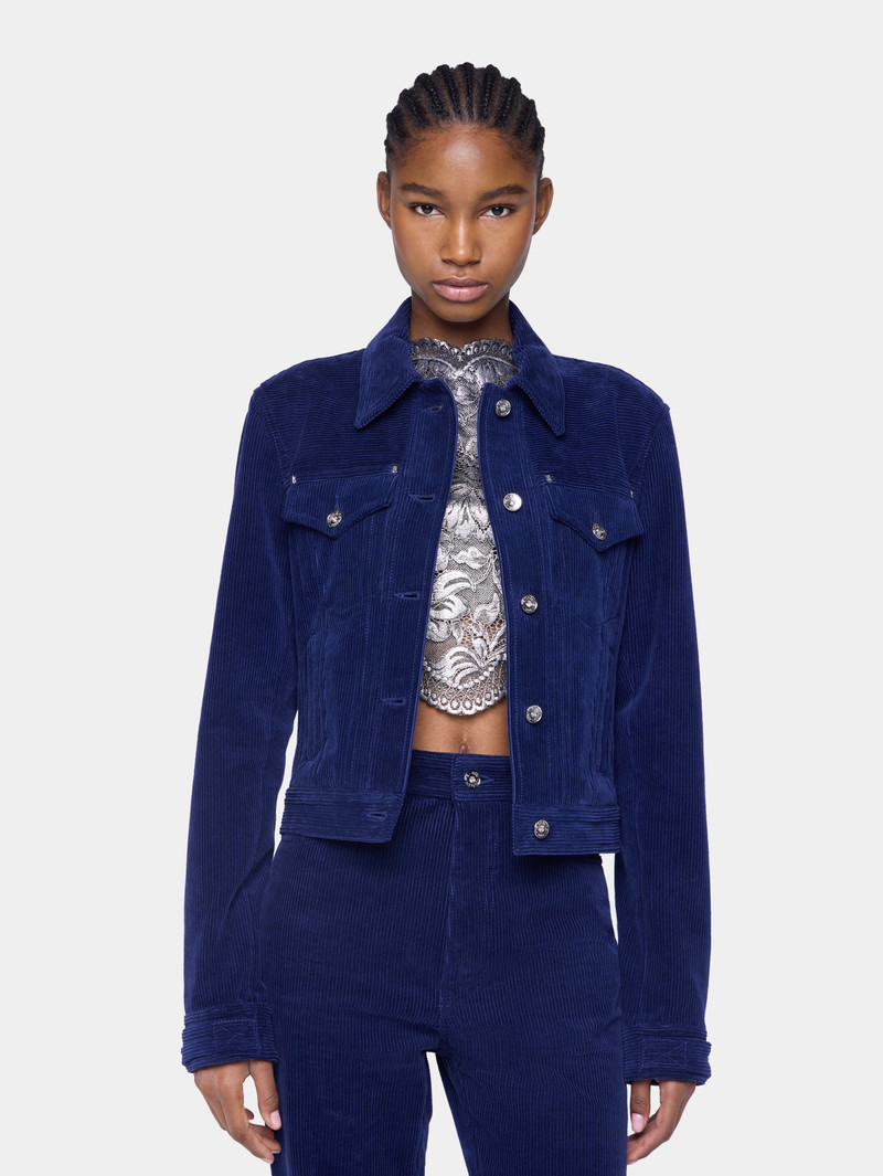 rabanne TRUCKER JACKET IN VELVET outlook