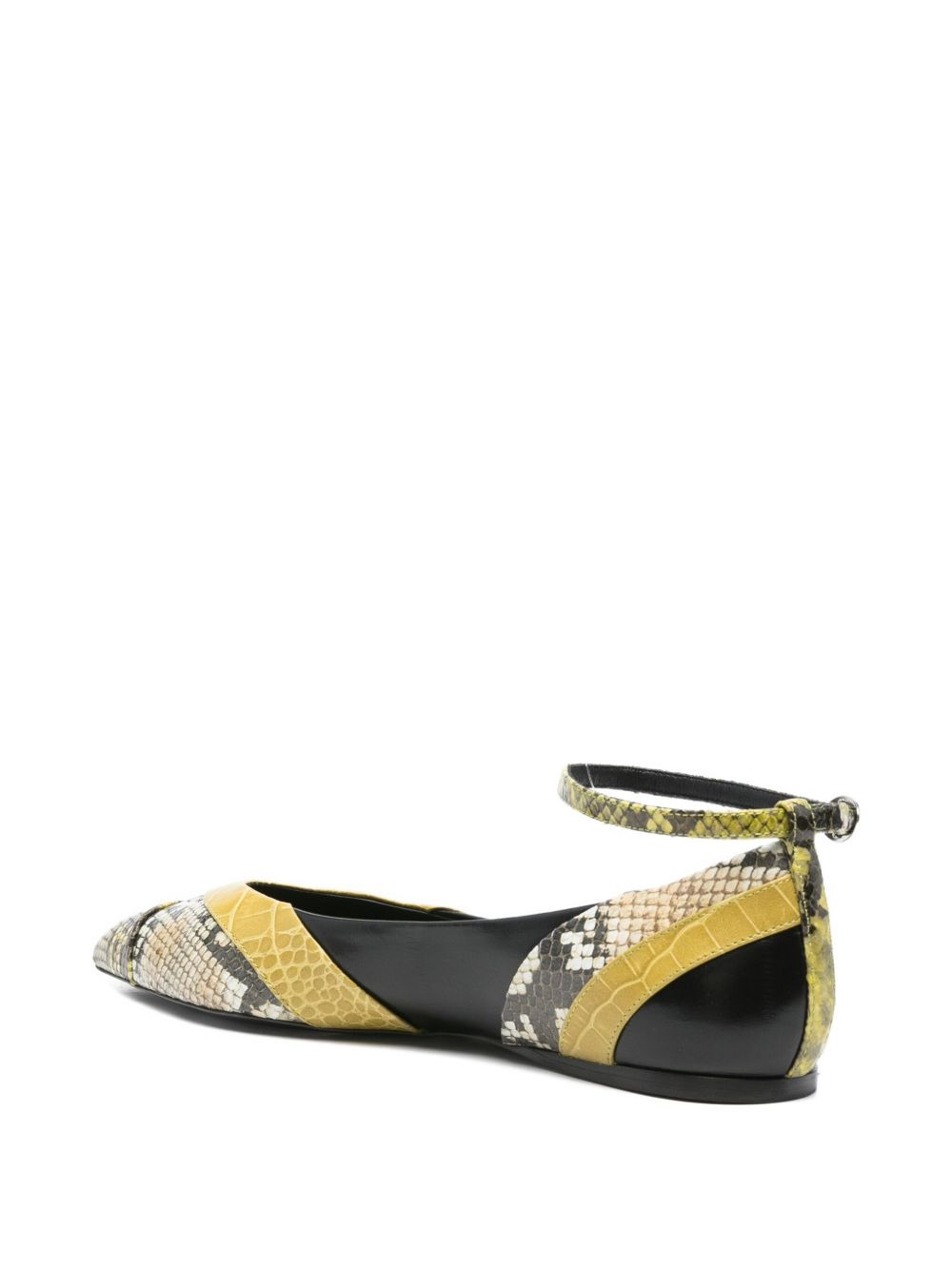 snake-print ballet flats - 3