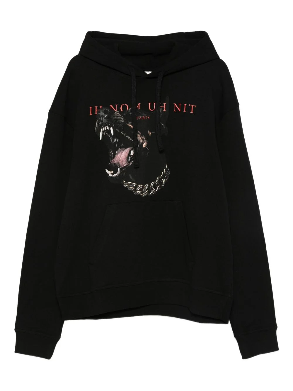 dog-print cotton hoodie - 1