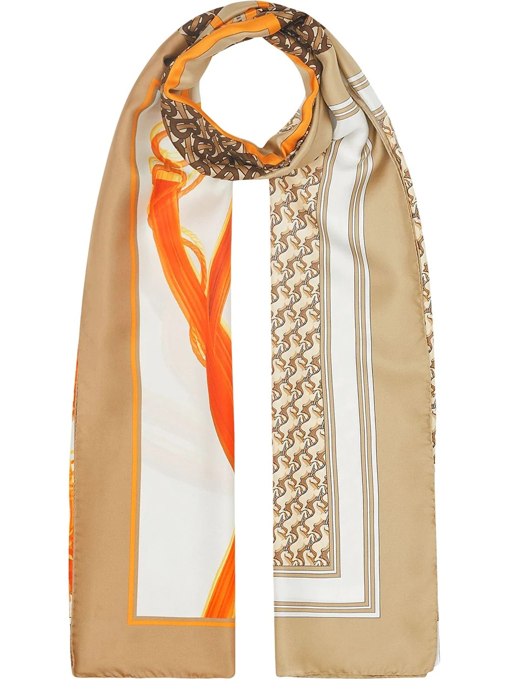 Montage print silk scarf - 1