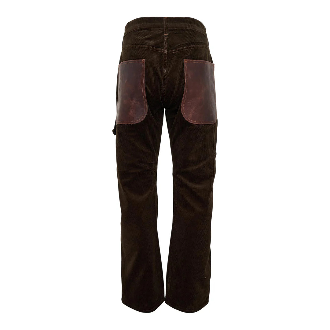 Cotton Corduroy X Leather Pants - 2