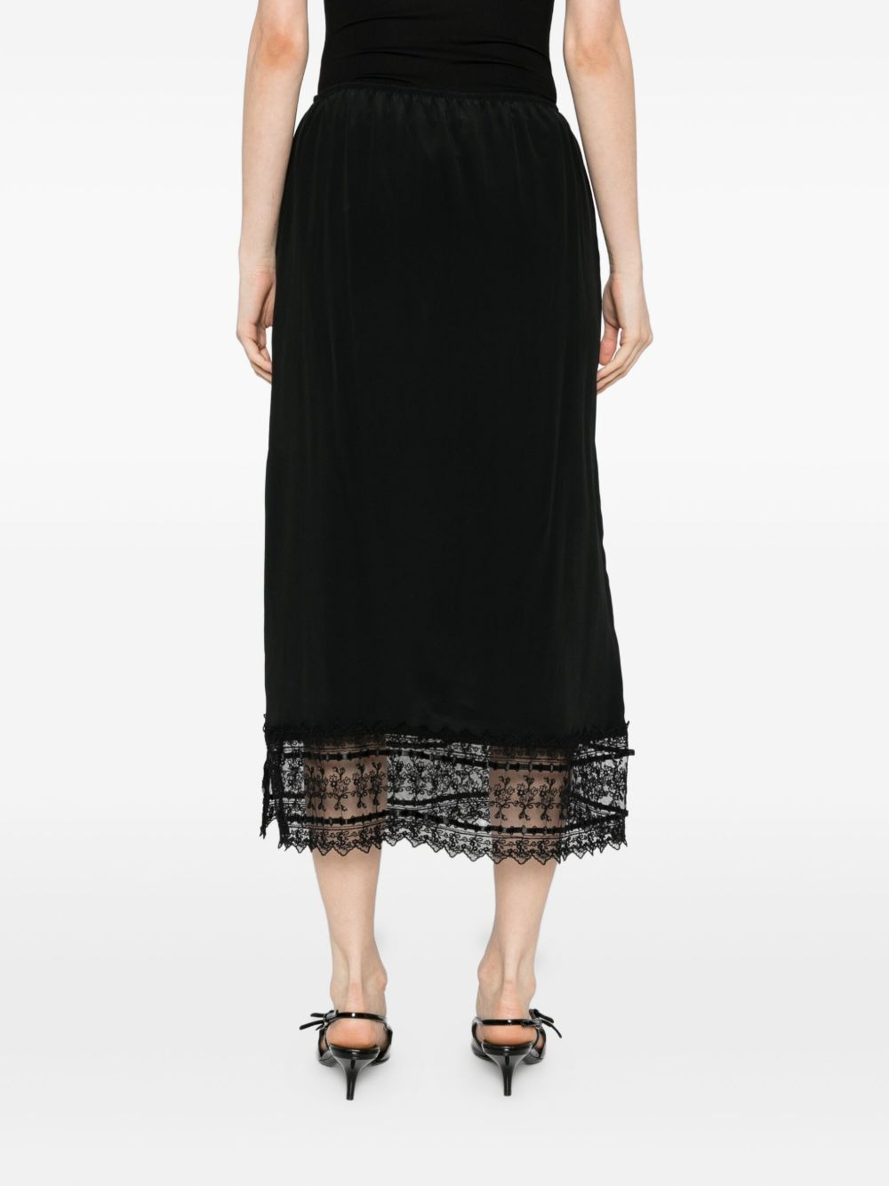 lace-hem skirt - 4