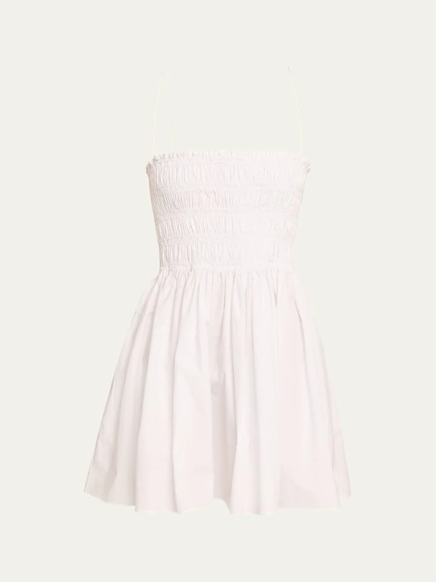 Shirred Bodice Mini Dress - 1