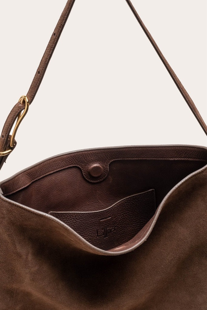 SLOUCH BUCKET DARK BROWN SUEDE - 6